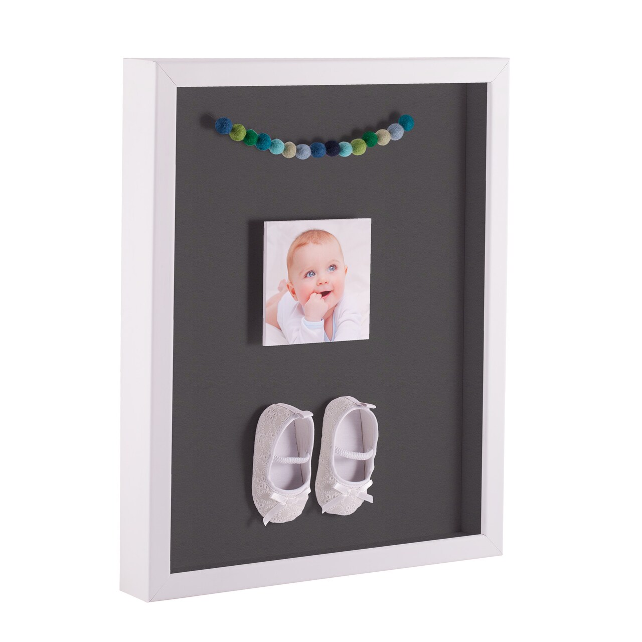 ArtToFrames 20x30 Inch Shadow Box Picture Frame, with a Satin White 1.00  Wide Shadowbox frame and Super White Mat Backing (4655)